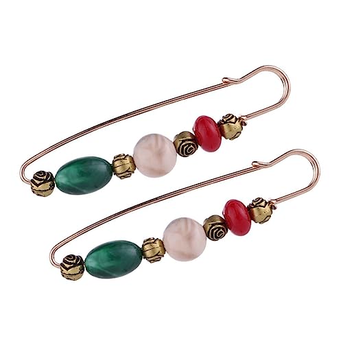 Beaupretty 2 Stücke Vintage Brosche Clip für Damen Schal und Pullover Accessoire Eleganter Broschenanstecker Metall für Cardigans und Kleider von Beaupretty