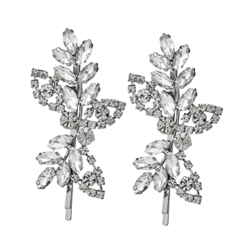 Beaupretty 2Stücke Strass Haarklammern Design Haarschmuck für Mädchen Hochzeits Haarclips Rhinestone Haarspangen Damen Haarklammer von Beaupretty