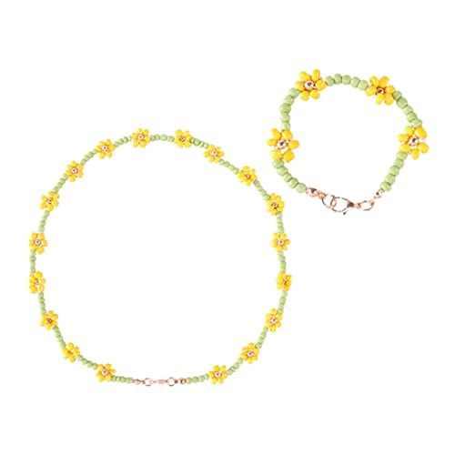 Beaupretty 2Stücke Teiliges Set Mädchen Schmuck Armband und Halskette Handgefertigt mit Bunten Acrylperlen für Partys Schulbelohnungen und Kreative Anlässe von Beaupretty