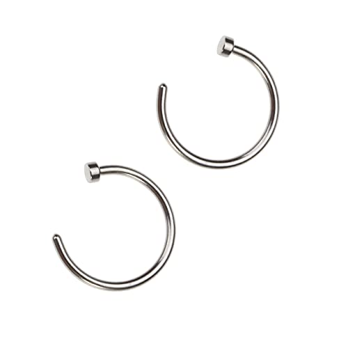Beaupretty 2Stücke Unisex Titanium Steel Nasenring Förmiger Piercing Schmuck Hypoallergen für Jungen Hochglanzpoliert Sicher Angenehm von Beaupretty