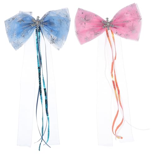 Beaupretty 2stücke Schneeflocken-haarclips Mit Schleifen Und Luftschlangen Für Frauen Weihnachtszubehör Haarnadeln Für Alltag Und Maskeraden von Beaupretty