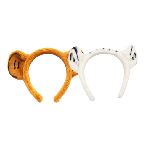 Beaupretty 2er Set Tigerohren Haarreifen Einzigartige Party Haarschmuck Für Frauen Lustige Cosplay Kopfbedeckung Mit Gelben Und Weißen Tigerohren Perfekt Für Festivals Und Kostüme von Beaupretty