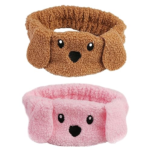 Beaupretty 2st Gesichtswaschstirnband Haargummis Kuscheltier Make-up-haarband Make-up-stirnband Haarbänder Spa-stirnband Kopfbedeckung Für Mädchen Schmücken Faser-polyester-gewebe Mode von Beaupretty