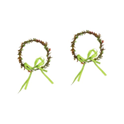 Beaupretty 2st Grünes Blatt-kranz-stirnband Hochzeitsgirlande Haarschmuck Für Babys Haarschmuck Für Mädchen Kranz Stirnbänder Blumenkranz-stirnband Naturblume Handbuch Plastik Damen von Beaupretty