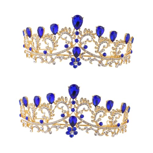 Beaupretty 2St Haarschmuck scrunchis stutzenhalter kopfhoerer hochzeitshaar schmuck Braut Kopfschmuck Mädchen Kopftuch Tiara Haarband frauen stirnband Strasssteine Kopfbedeckung Krone Damen von Beaupretty