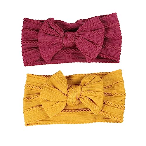 Beaupretty 2st Haarreifen Kopftuch Aus Korallenvlies Knoten Dehnbarer Turban Geknotetes Stirnband Nylon-stirnband Haarband Neugeborenes Bowknot Stirnband Baby Super Weich Haarschmuck von Beaupretty