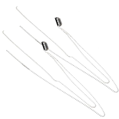 Beaupretty 2st Schmutzige Geflochtene Haarspangen Haarschmuck Für Damen Zöpfe Haar Strass Quasten Haarspangen Ketten Haarkettenschmuck Blender Silbernes Haar Legierung Weben Fräulein von Beaupretty