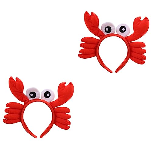 Beaupretty 2st -haarband Make-up-stirnband Krabben Kostüm Krabbenkostüm Für Erwachsene Tierische Stirnbänder Kopfbedeckungen Aus Krabbenplüsch Krabben-outfit Tierischer Hut Kind Cosplay von Beaupretty