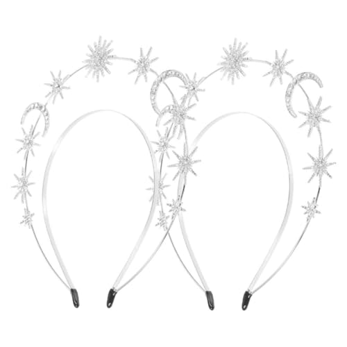 Beaupretty 2stücke Doppelter Schicht Haarreif Mit Mond Und Sechseckstern-elementen Metall Haarschmuck Für Brautpartys Und Cosplay Leicht Und Bequem Elegantes Accessoire Für Feste Und von Beaupretty