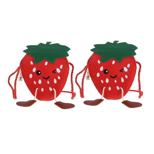 Beaupretty 2stücke Erdbeerform Umhängetasche Für Junge Mädchen Mädchen Süße Schultertasche Mit Erdbeer-Motiv Handtasche Aus Pu Mit Verstellbarem Riemen Für Und Junge von Beaupretty