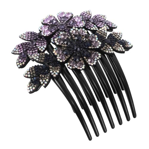 Beaupretty 2stücke Haarkämme Glitzernde Haarnadel Mit Kunststoffzähnen Für Damen Glänzende Haarspange Mit Strass Hochzeitskamm Brautschmuck von Beaupretty