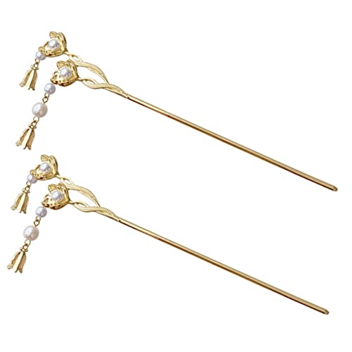 Beaupretty 2stücke Haarstäbchen Blumen Und Perlen-design Für Frauen Haarschmuck Für Hochzeiten Und Partys Für Dutch-braids Und Daily Styling von Beaupretty