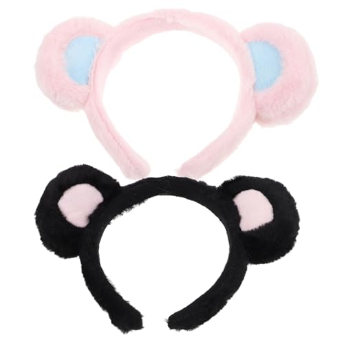 Beaupretty 2stücke Kopfbedeckung Mit Bären Und Mäuseohren Für Party Cosplay Und Make-up Verstellbar Und Bequem Für Gesichtswäsche Und Spa Für Frauen Und Mädchen von Beaupretty