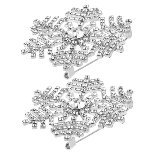 Beaupretty 2stücke Schneeflocken-anstecknadel Mit Strasssteinen Broschennadeln Für Damen Dekorative Sicherheitsnadeln Zum Befestigen Von Schals Und Pullovers von Beaupretty