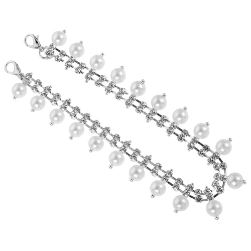 Beaupretty 2stücke Schuhanhängerkette Mit Kunstperlen Und Strass Für Damen Abnehmbarer Knöchelriemen Als Schuhdekorationskette Anti-fall-fersenriemen Für High Heels Und Pumps von Beaupretty