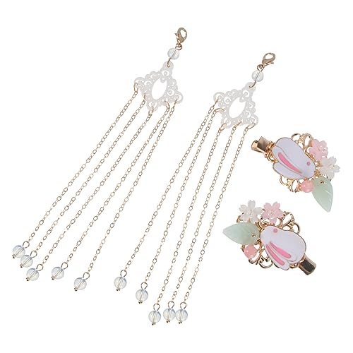 Beaupretty 3 Paare Kette Quaste Haarspange Haarspangen Für Frauen Haarschmuck Für Damen Haarspange Mit Retro-quaste Vintage-haarschmuck Haarquaste Fee Haar Klammern Hanfu Kind Japan von Beaupretty