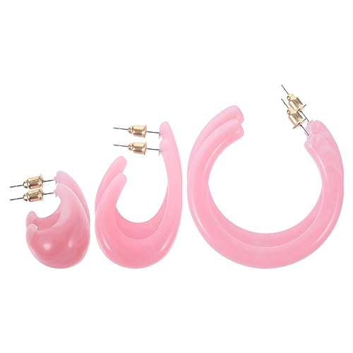 Beaupretty 3 Paare Geometrische C Form Ohrringe Set für Damen Minimalistische Creolen für Teenager und Frauen Leicht und für und Outfits von Beaupretty