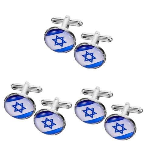 Beaupretty 3 Paare israelische Manschettenknöpfe Anzug Nieten Hemdärmelknopf Kleidungsdekore Business-Manschettenknöpfe Hemdärmelverzierung Anzug Manschettenknöpfe Zinklegierung von Beaupretty