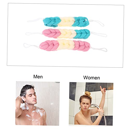 Beaupretty 3 STÜCKE Teiliges Langes Badetuch zum Rückenschrubben Doppelseitiger Scrubber aus Hochwertigem Material für Peeling und Entfernung von Hautöl Geeignet für Erwachsene Platzsparend von Beaupretty