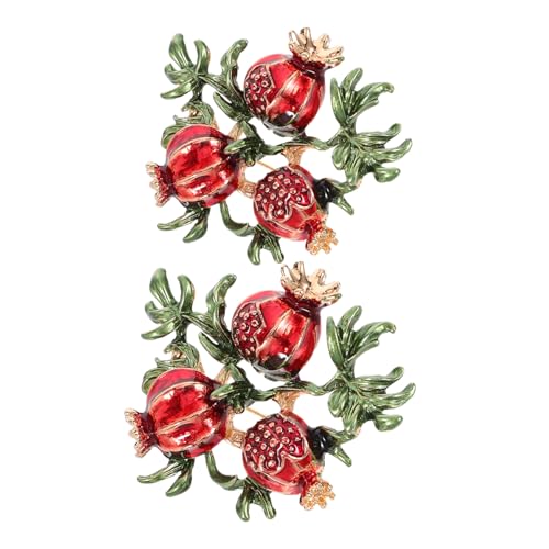 Beaupretty 3 Sätze Granatapfel Brosche Für Damen Anstecknadel Für Kleidung Muttertag Hochzeiten Besondere Anlässe Modischer Schmuck Legierung 2 Stücke * 3 von Beaupretty