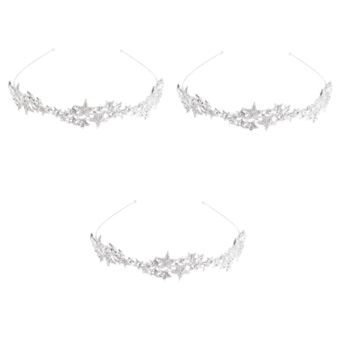 Beaupretty 3 Stk Frauen Stirnband Haarschmuck Für Damen Hochzeit Diademe Haarbänder Für Damenhaar Hochzeit Kopfschmuck Perlenstirnband Haarschmuck Aus Strass Tiara Krone Braut Halskette von Beaupretty