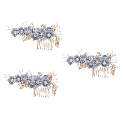 Beaupretty 3 Stk Haarschmuck Für Damen Haarschmuck Aus Perlen Kristall-haaranhänger Haarschmuck Aus Strass Haarschmuck Für Frauen Hochzeit Blumenkamm Aus Kristall Tiara Kleid Braut Haare Hoch von Beaupretty