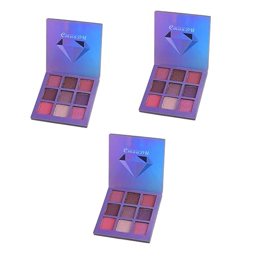 Beaupretty 3 Stück 9 lidschatten Make-up-Palette Diamant schimmern Violett von Beaupretty