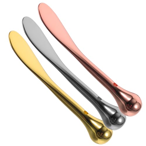 Beaupretty 3 Stück Augencreme Löffel Gold Roségold Silber Multifunktionale Augenpflege mit Massagefunktion gegen Augenringe und Falten für Gesichtspflege von Beaupretty