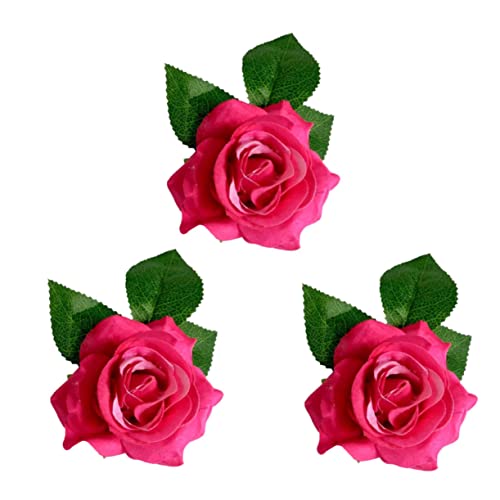 Beaupretty Rosenblumenbrosche 3 Stück Dekorative Haarspangen Für Damen Rosen-Haarspange Haar-Accessoires Für Damen Blumen-Haarspangen Für Damen Stoff-Blumen-Haarspangen Rosen-Brosche von Beaupretty