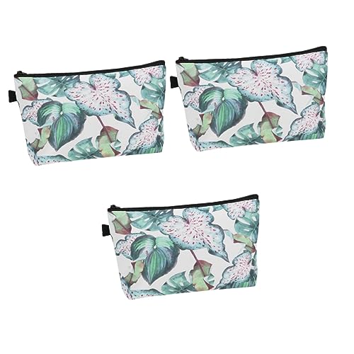 3st Digitaldruck-Blumen-Pflanzen-kupplungs-aufbewahrungs-wasserdichte Tragbare Reise-Kosmetiktasche Tragbare Kulturbeutel Kosmetiktaschen Halloween Reißverschluss Polyester Mädchen von Beaupretty