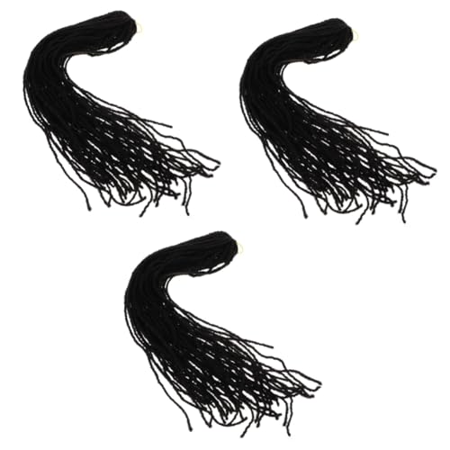 Beaupretty 3st Schmutzige Kleine Zöpfe Clip-on-pferdeschwänze Für Frauen Lange Dreadlock-erweiterung Dreadlock-zubehör Falsche Dreads Gefühlt Männer Und Frauen Hochtemperaturdraht Hip Hop von Beaupretty