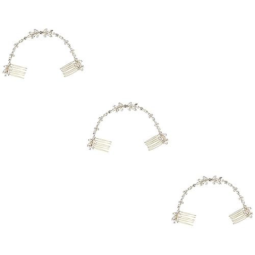 Beaupretty 3st Braut Hochzeit Kamm Französische Haarnadel Strass-stirnband Hochzeitshaarschmuck Für Bräute Haarschmuck Für Frauen Haarspange Kristall Weiche Kette Zirkon Brautjungfer von Beaupretty