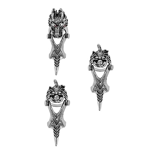Beaupretty 3 Stück Exaggerated Teiliges Herren Fingerring Punk Stil Drachenkopf Gelenkring Schmuck für Club Halloween Cosplay Party Bühnenauftritte von Beaupretty
