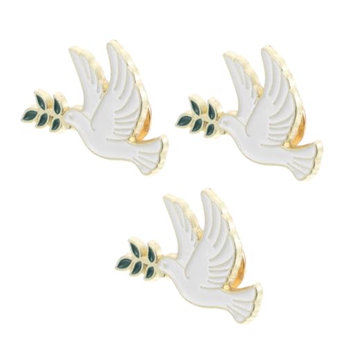Beaupretty 3stücke Friedenstaube-anstecknadel Aus Metall Mit Olivenzweig-design Brosche Für Kleidung Taschen Und Rucksäcke Passend Für Erwachsene von Beaupretty