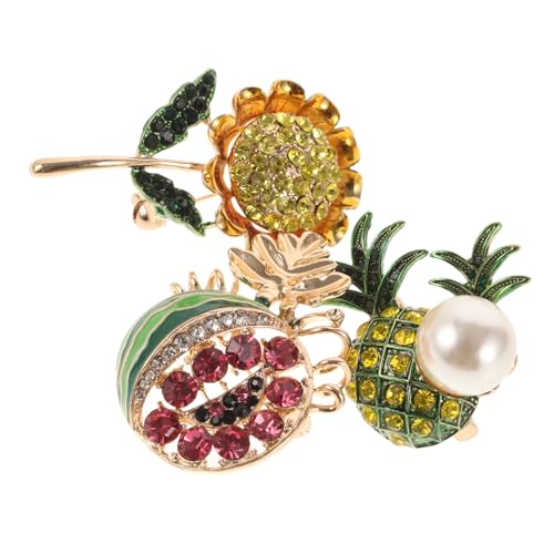 Beaupretty 3 Stück Fruchtige Brosche für Damen Teiliges Set mit Sonnenblume Wassermelone Ananas Schmucknadel für Schals Blusen Hüte Stilvolles Accessoire für Modebewusste Frauen von Beaupretty