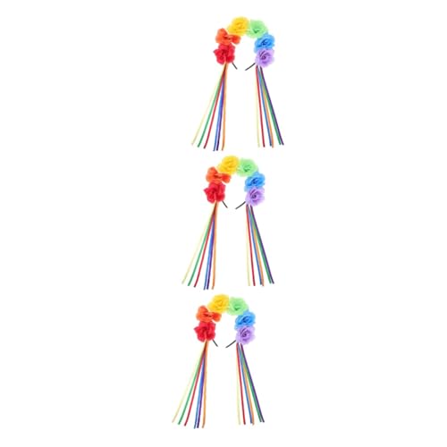 Beaupretty 3st Schwules Blumenstirnband Lgbt-stirnband Zeichen Für Schwule Männer Stolz Zeug Lgbt-parade Stirnband Lgbt-blumen-stirnband Pride-day-stirnband Schleife Cosplay Hut Mädchen von Beaupretty