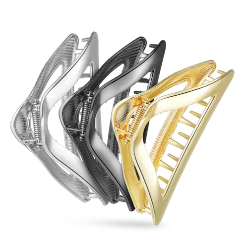 Beaupretty 3 Stück Große Metall Haarklammer für Dickes Haar Rutschfeste Glatte Oberfläche für Sicheren Vielseitig Einsetzbar für Damen und Mädchen Komfortabel und Einfach zu Verwenden von Beaupretty