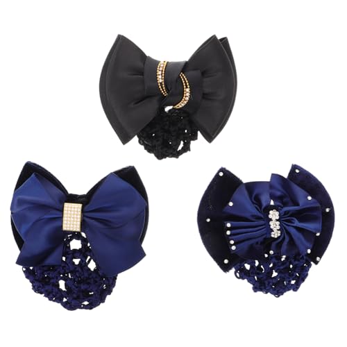 Beaupretty 3stücke Teiliges Damen Haar Bun Cover Mit Schleifen-design Haarnetz Für Professionelle Anlässe Und Zu Haaren Für Pflege Und Hoteluniformen von Beaupretty