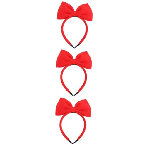 Beaupretty 3st Rotes Stirnband Haarbänder Für Damenhaar Haarschmuck Für Damen Stirnband Mit Roter Schleife Kinderhaare Kinder Haarband Weihnachtsstirnbänder Mädchen Kleidung Zubehör von Beaupretty