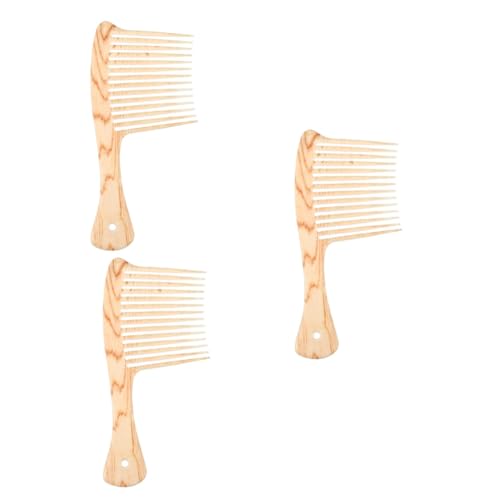 Beaupretty 3 Stück Kämme Kamm Massagegerät Gerader Griff Männer Bürste Trockener Handgriff Belastbar Nass Statisch Breitzahniger Entwirrer Langlebiges Styling Tragbares Lockenshampoo von Beaupretty