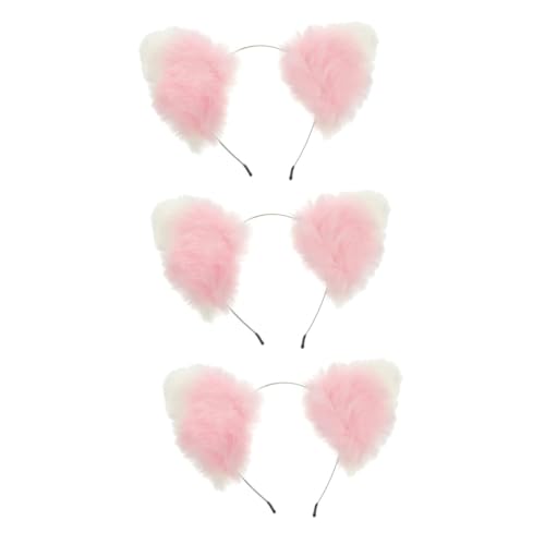 Beaupretty 3 Stk Haargummis Für Fuchsohren Haarband Lolita-kleidung Katzenohren Stirnband Für Erwachsene Pelziges Katzenstirnband Halloweenkostüm Kostüme Stoff Niedlich Damen Handgemacht von Beaupretty