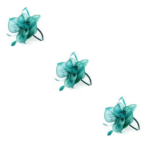 Beaupretty 3st Kopfbedeckungen Für Cocktailkleider Karneval Haare Haarklammer Tea-party-kostüm-stirnband Blumenfaszinator Haarreifen Aus Organza Organza-handband Strasssteine Derby Damen von Beaupretty