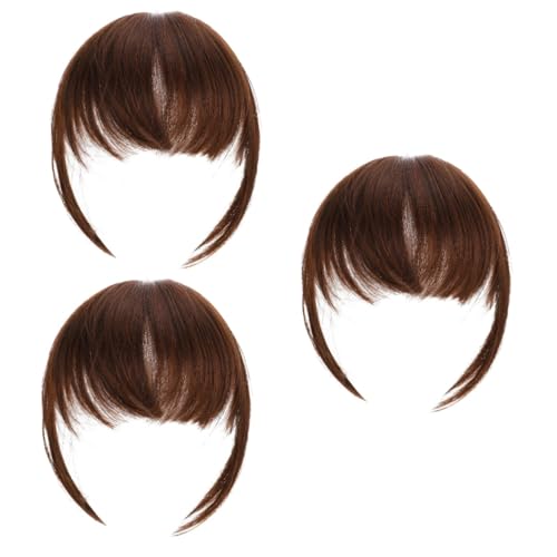 Beaupretty Fake Bangs 3 Stück Künstliche -Haarspangen Für Mädchen Perücke Mit Knall Haarspangen Für Kurzes Haar Künstlicher Pferdeschwanz Künstliches Haar Künstliche Haarteile Vordere von Beaupretty