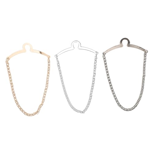 Beaupretty 3 Stück Kupfer Krawattenketten U Form Kragen Pins Stilvolle Verschleißfeste Klammern für Business Hochzeit Anzug Zubehör Passend für Herren Krawatten von Beaupretty