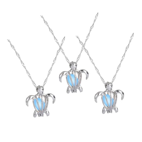 Beaupretty 3 Stück Leuchtende Schildkröte Kettenanhänger Bunte Perlen Halskette mit Einzigartigem Nachtleuchteffekt Langlebige Legierung Schmuckanhänger für Damen und Mädchen Party von Beaupretty