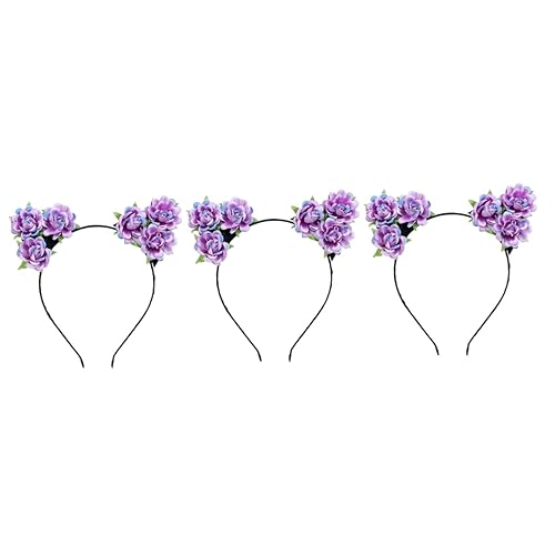 Beaupretty 3st Tierische Stirnbänder Fuchsohren Stirnband Rosa Stirnband Haarschmuck Stirnband Mit Tierohren Katzen Und Hunde Violett Kleidung Mädchen von Beaupretty