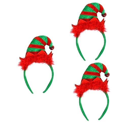 Beaupretty 3st Mädchenkleidung Cosplay-stirnband Weihnachtsstirnband Elfenmütze Stirnband Mit Ohren Elfenohren Stirnband Weihnachtskopfschmuck Mini-elf-stirnband Kind Weihnachtselfe Niedlich von Beaupretty