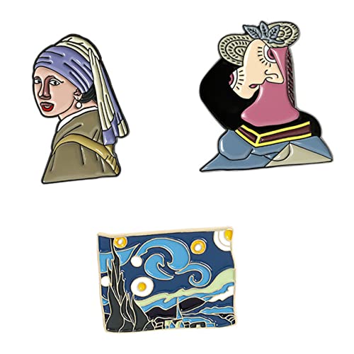 Beaupretty 3 Stück Malerei Broschen aus Hochwertiger Legierung Langlebige Emaille Anstecknadeln für Rock und Kragen Unisex Design Stabile Fixierung für Jacke Hemd Tasche bei Feier und von Beaupretty