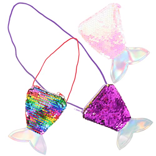Beaupretty 3stücke Mini Umhängetaschen Für Mädchen Glitzernde Meerjungfrau Geldbörsen Und Mehrfarben Für Kleine Accessoires Münzen Schlüssel Und Karten von Beaupretty