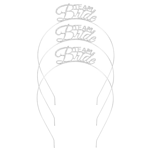 Beaupretty 3 Stück Metall Haarreifen für Junggesellenabschied Team Bride Haarschmuck Silberne Party Accessoires für Unvergessliche Feiern von Beaupretty